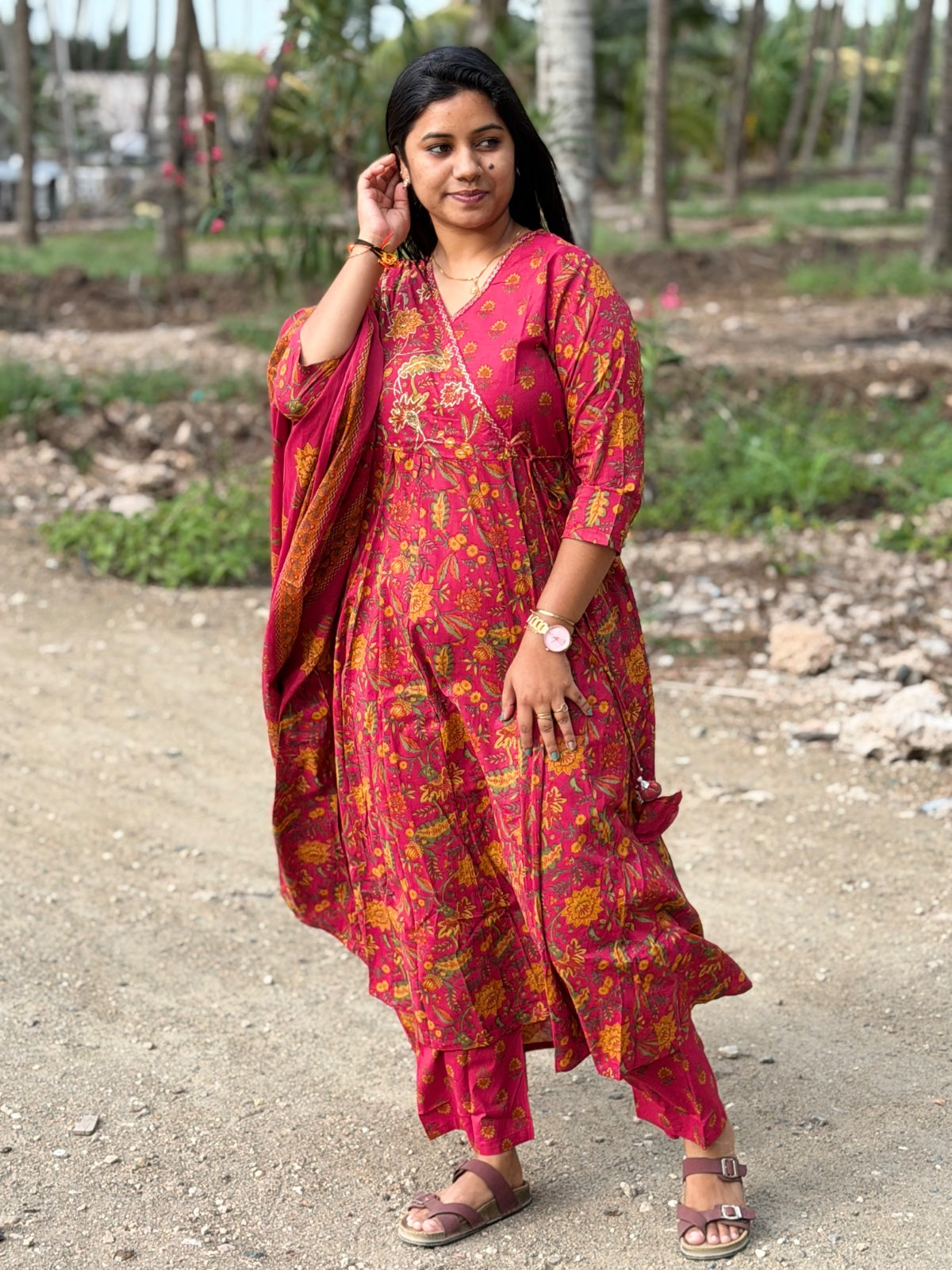Cotton Floral Anarkali - CA55