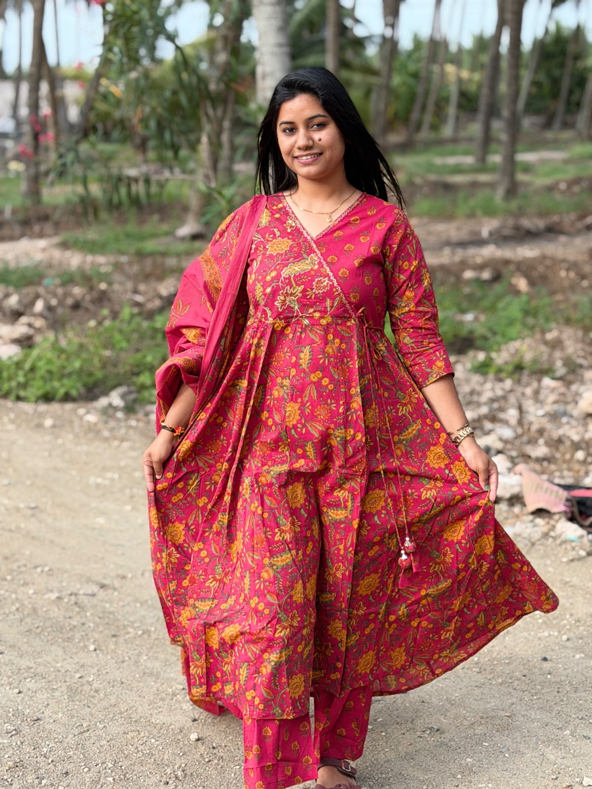 Cotton Floral Anarkali - CA55