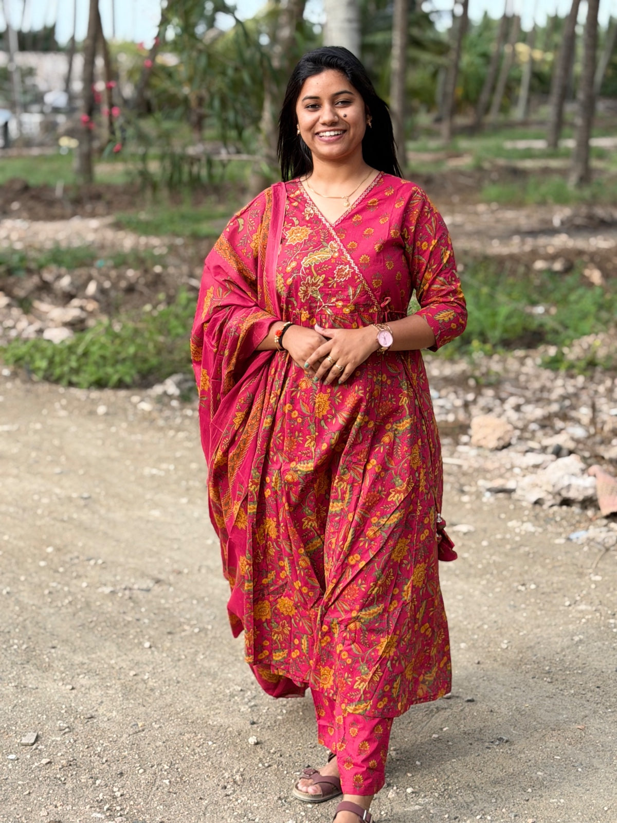 Cotton Floral Anarkali - CA55