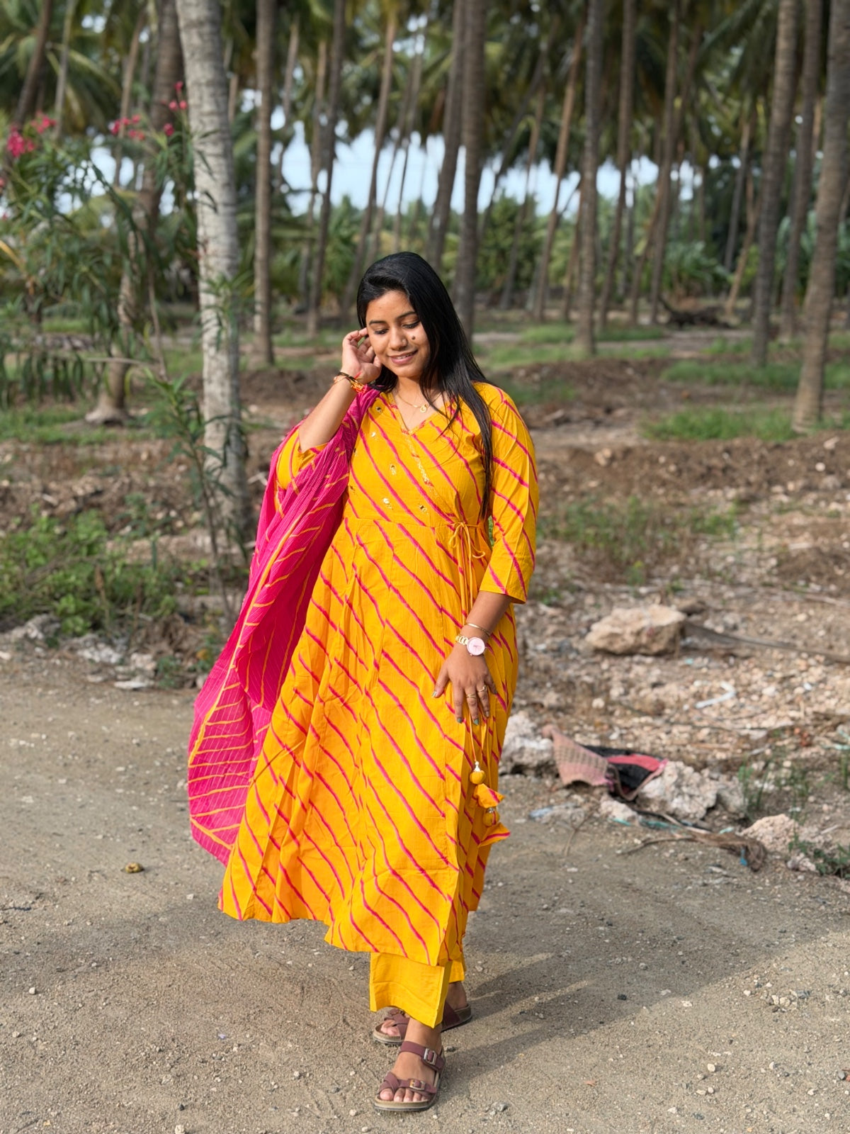 Cotton Floral Anarkali - CA54