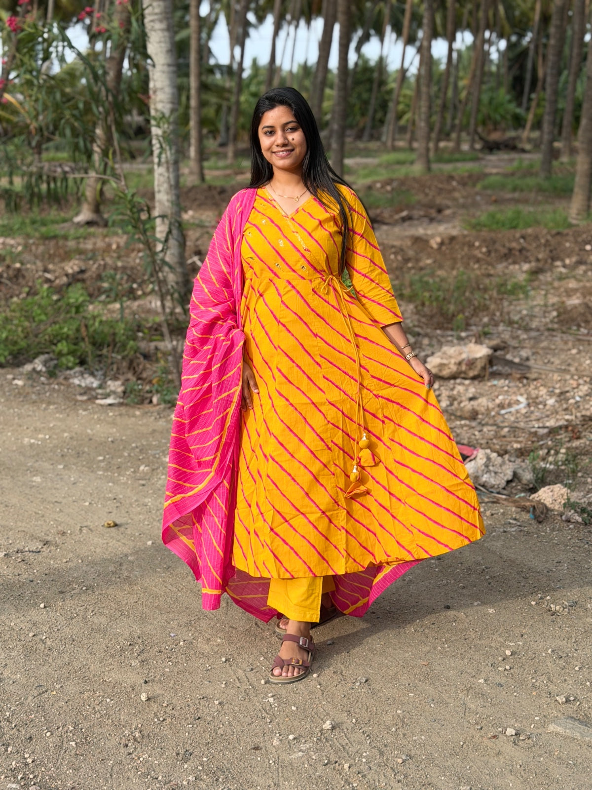 Cotton Floral Anarkali - CA54