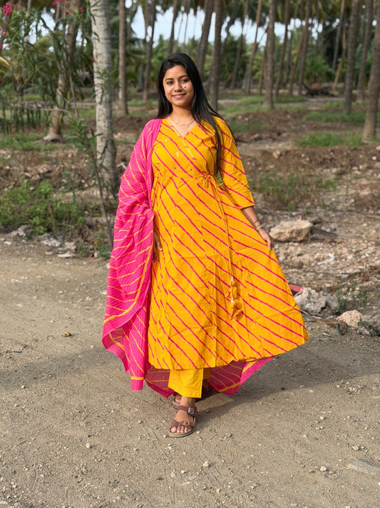 Cotton Floral Anarkali - CA54