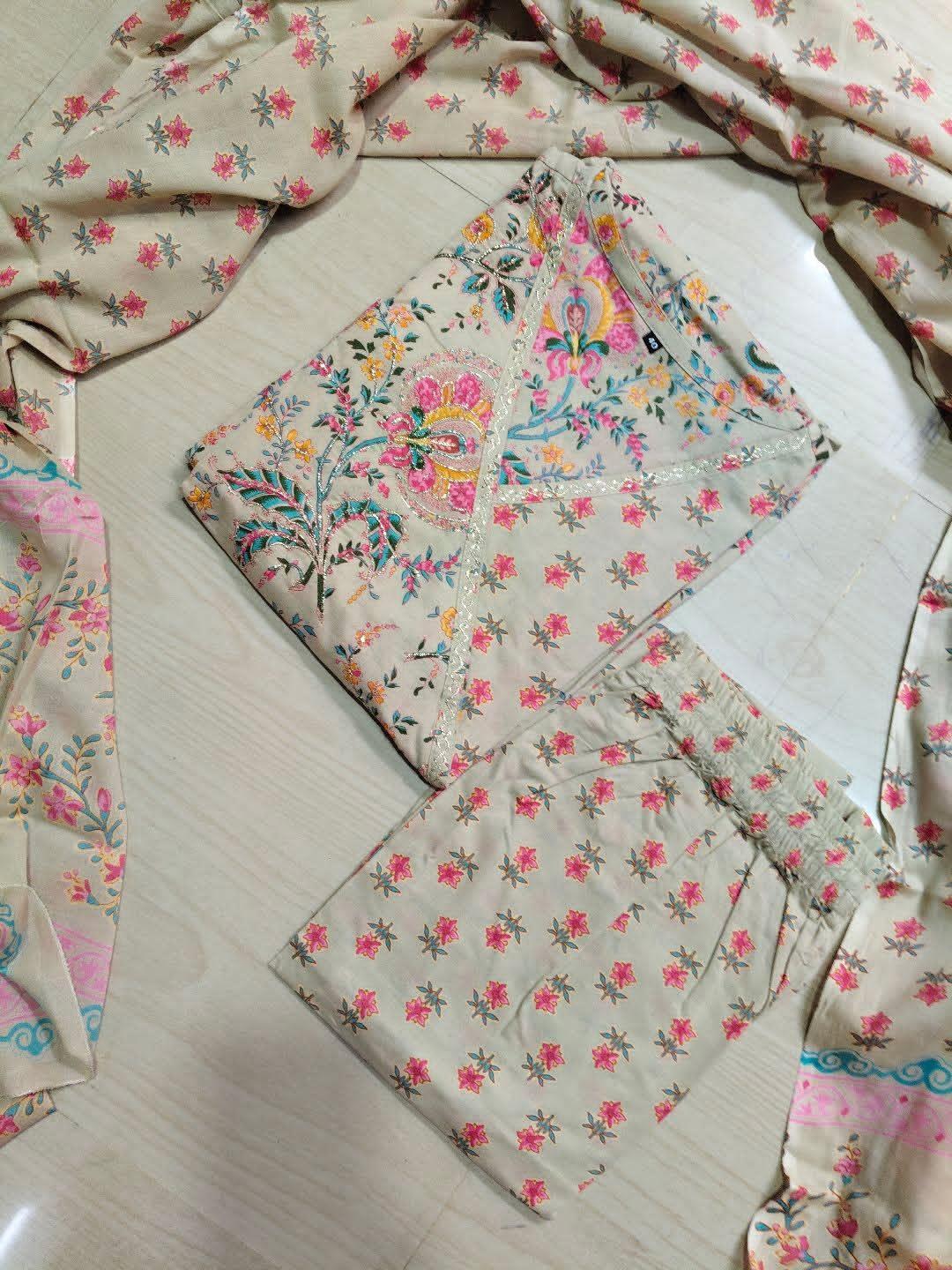 Cotton Floral Anarkali - CA59