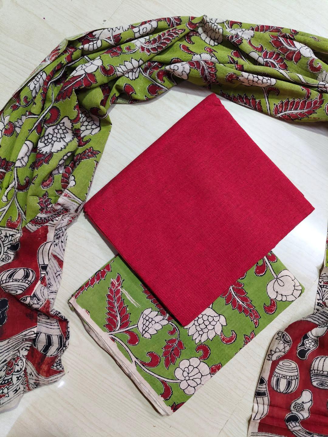 Premium Cotton Top and Kalamkari Phant With Dupatta RS135