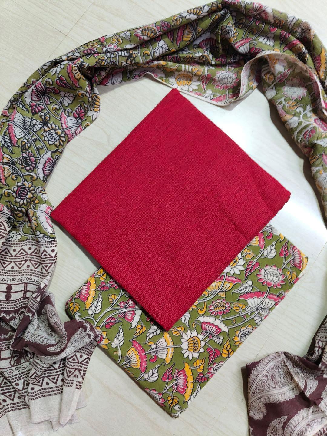 Premium Cotton Top and Kalamkari Phant With Dupatta RS136