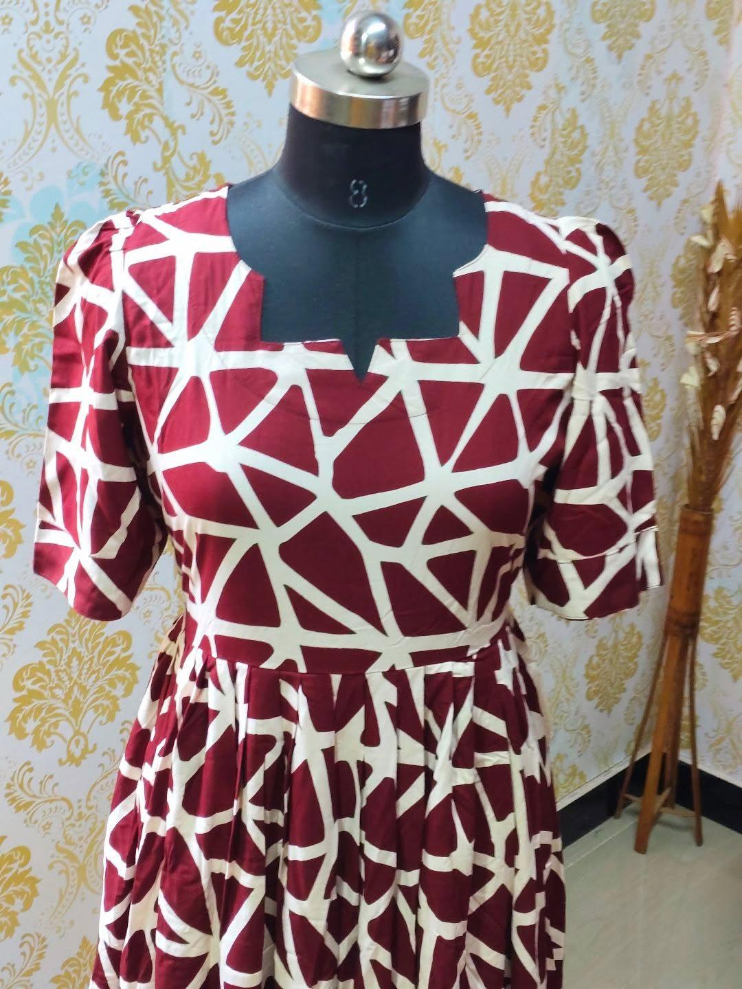 Premium Rayon Floral Frock RF07