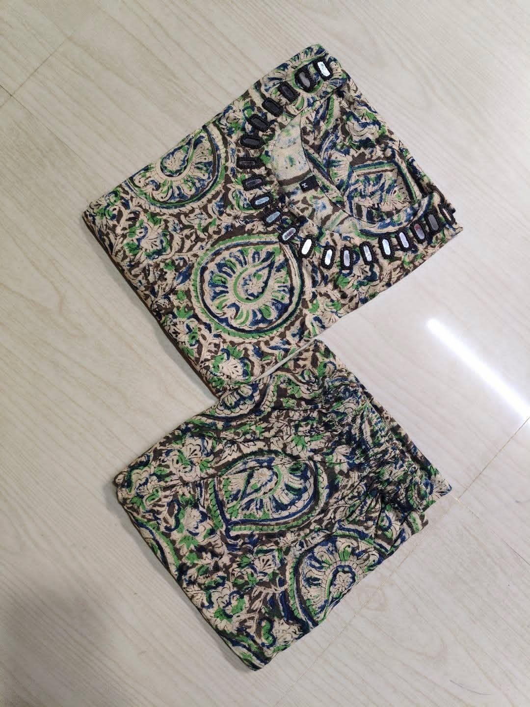 Kalamkari Kurti With Phant  PKA33