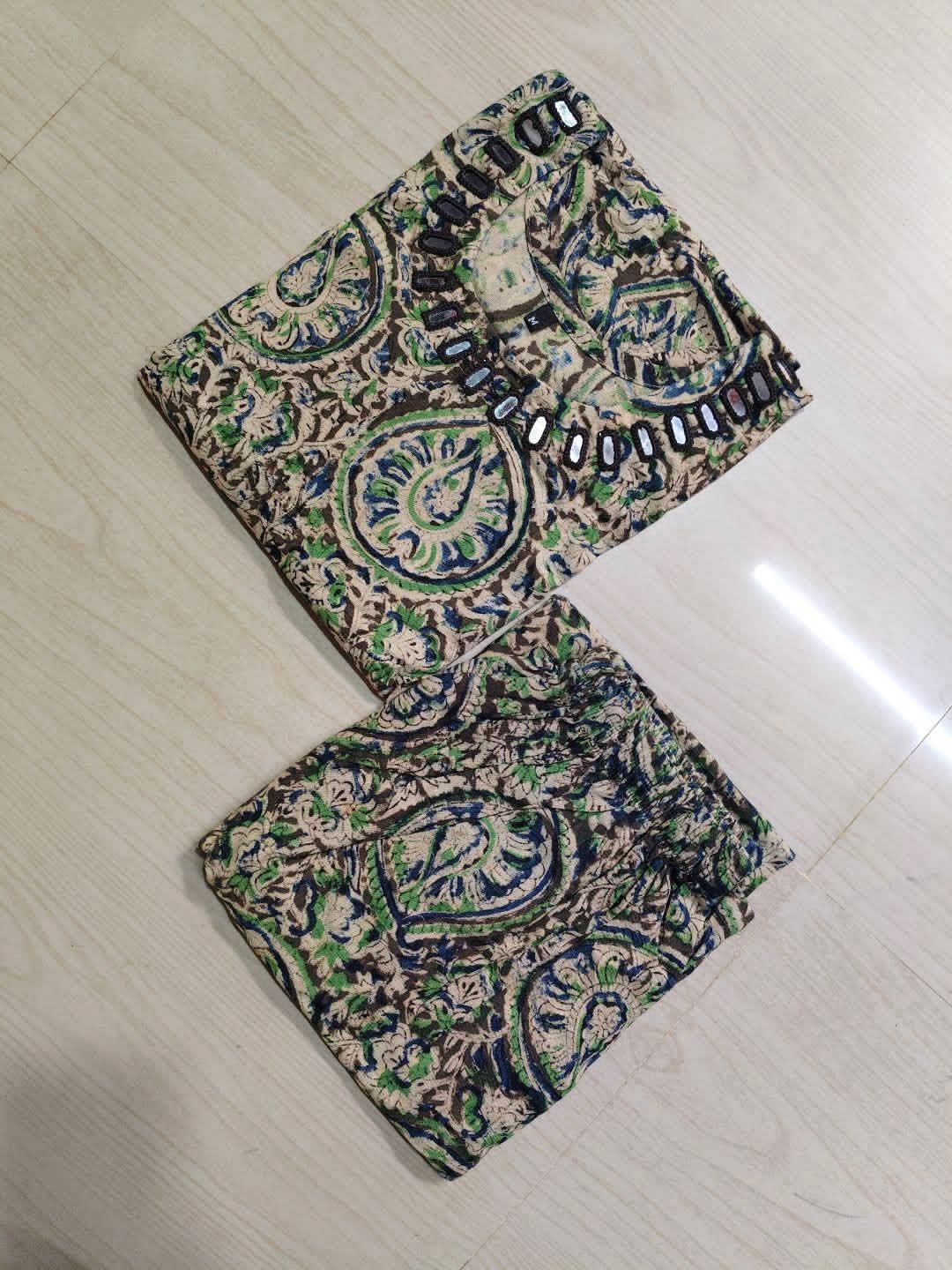 Kalamkari Kurti With Phant  PKA33