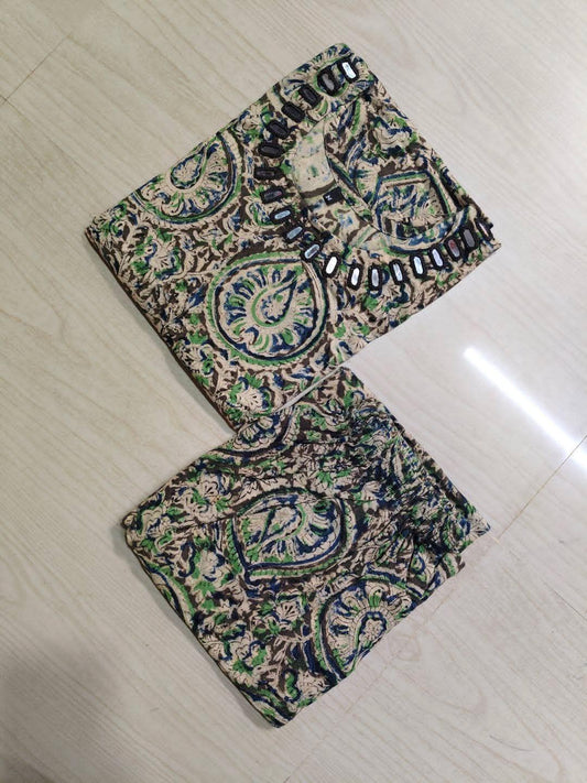 Kalamkari Kurti With Phant  PKA33