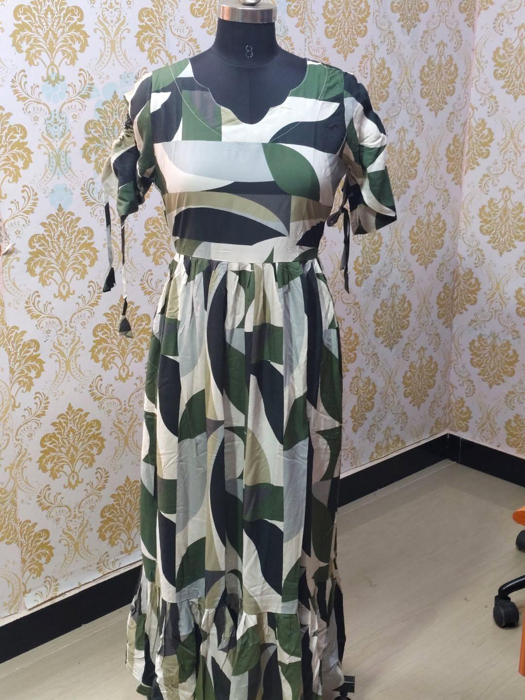 Premium Rayon Floral Frock RF35