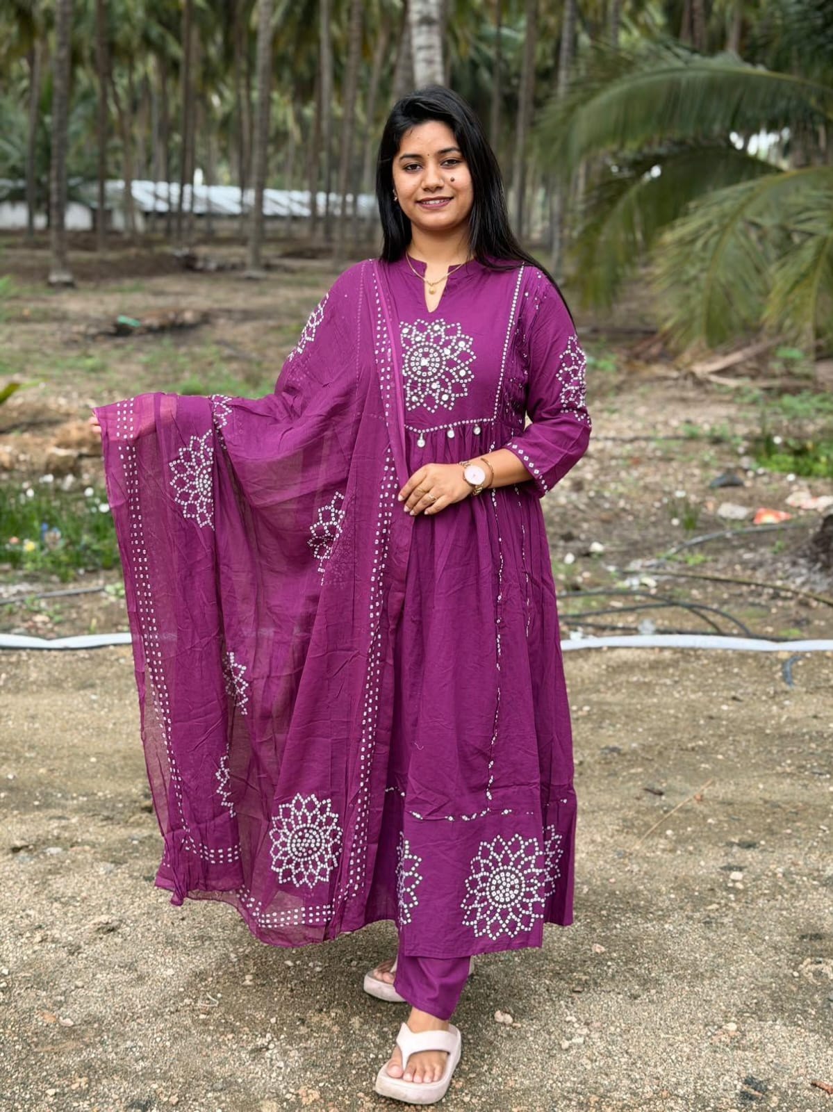 Cotton Floral Anarkali  AS128