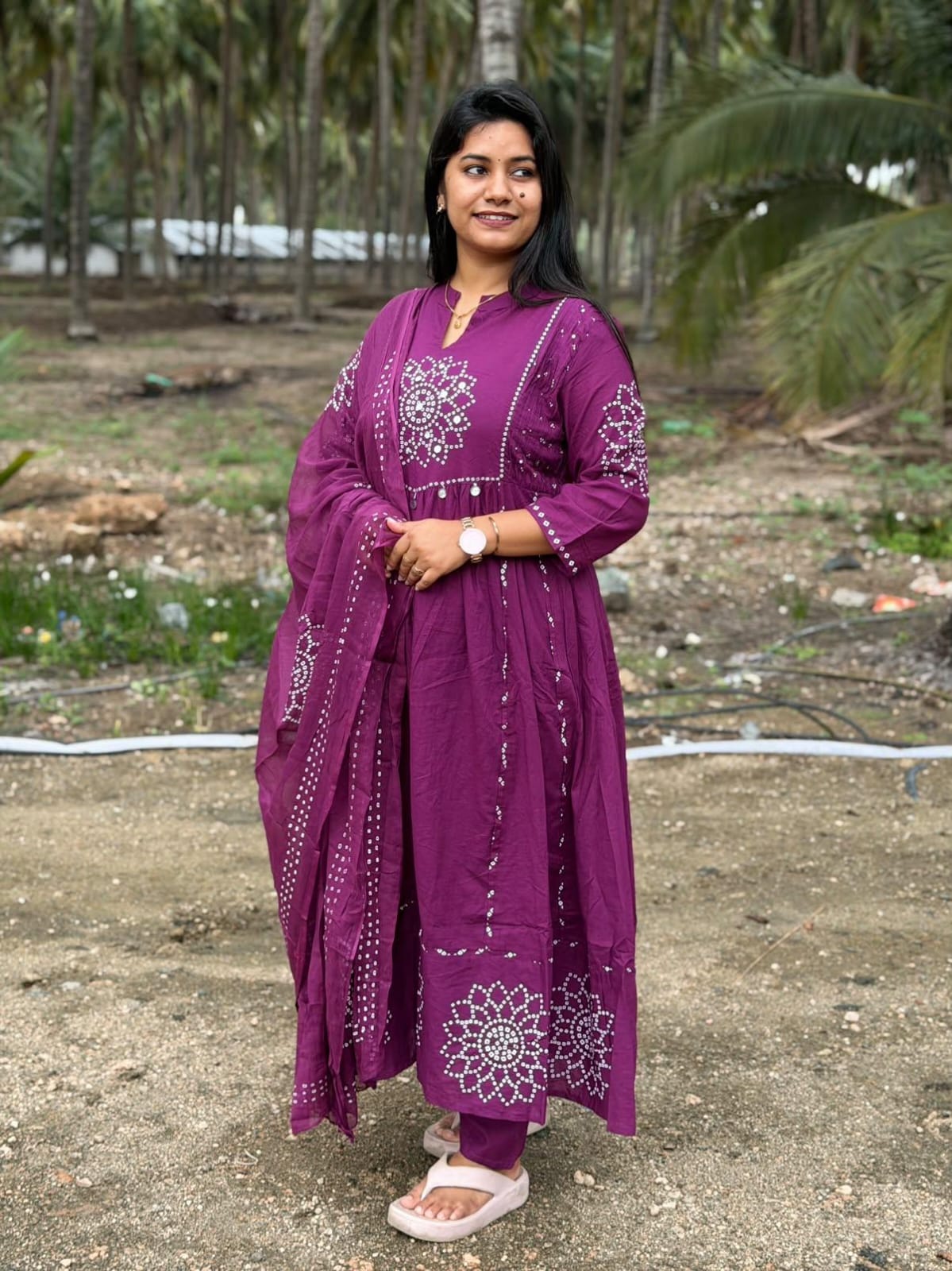 Cotton Floral Anarkali  AS128
