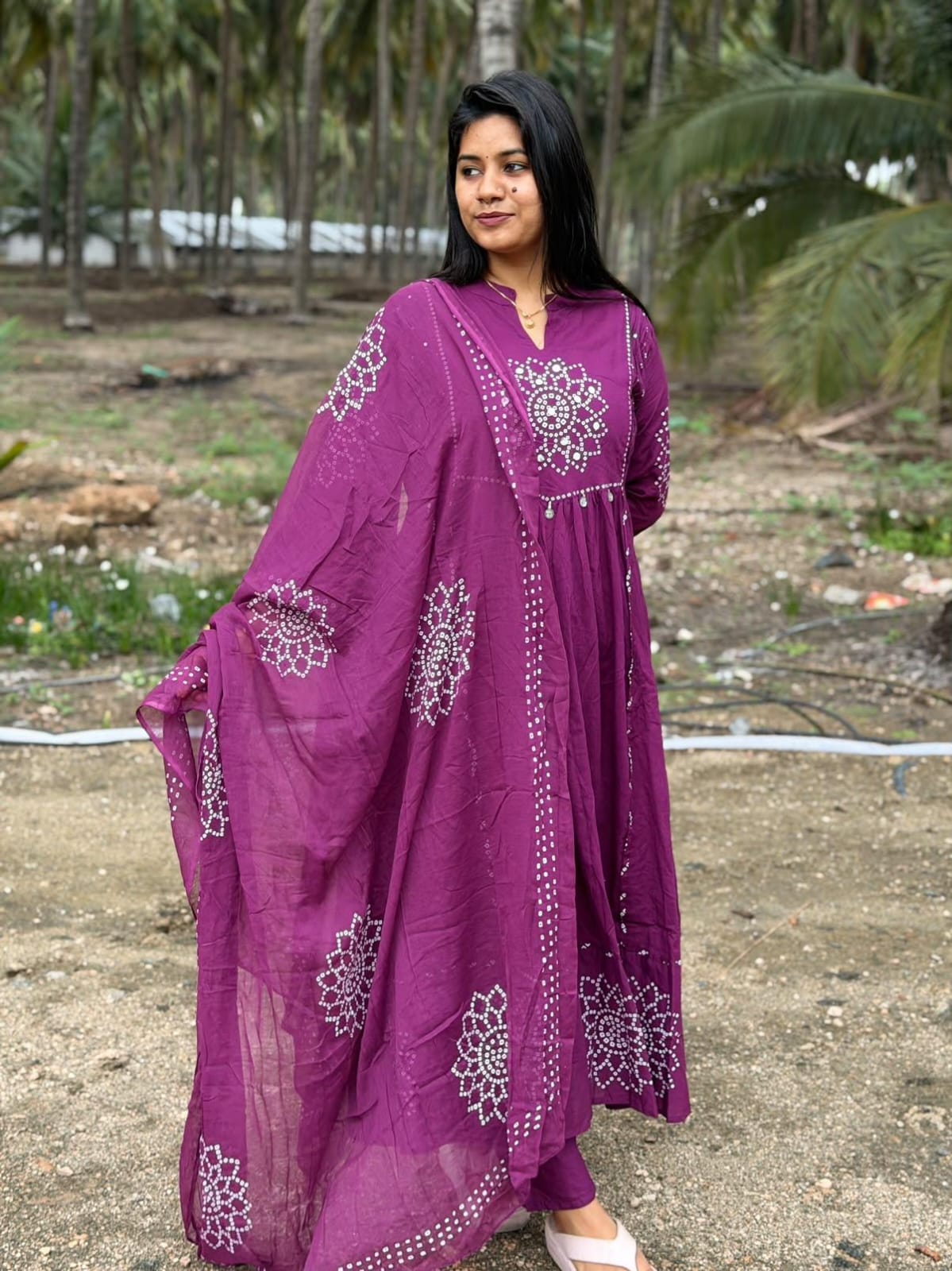 Cotton Floral Anarkali  AS128