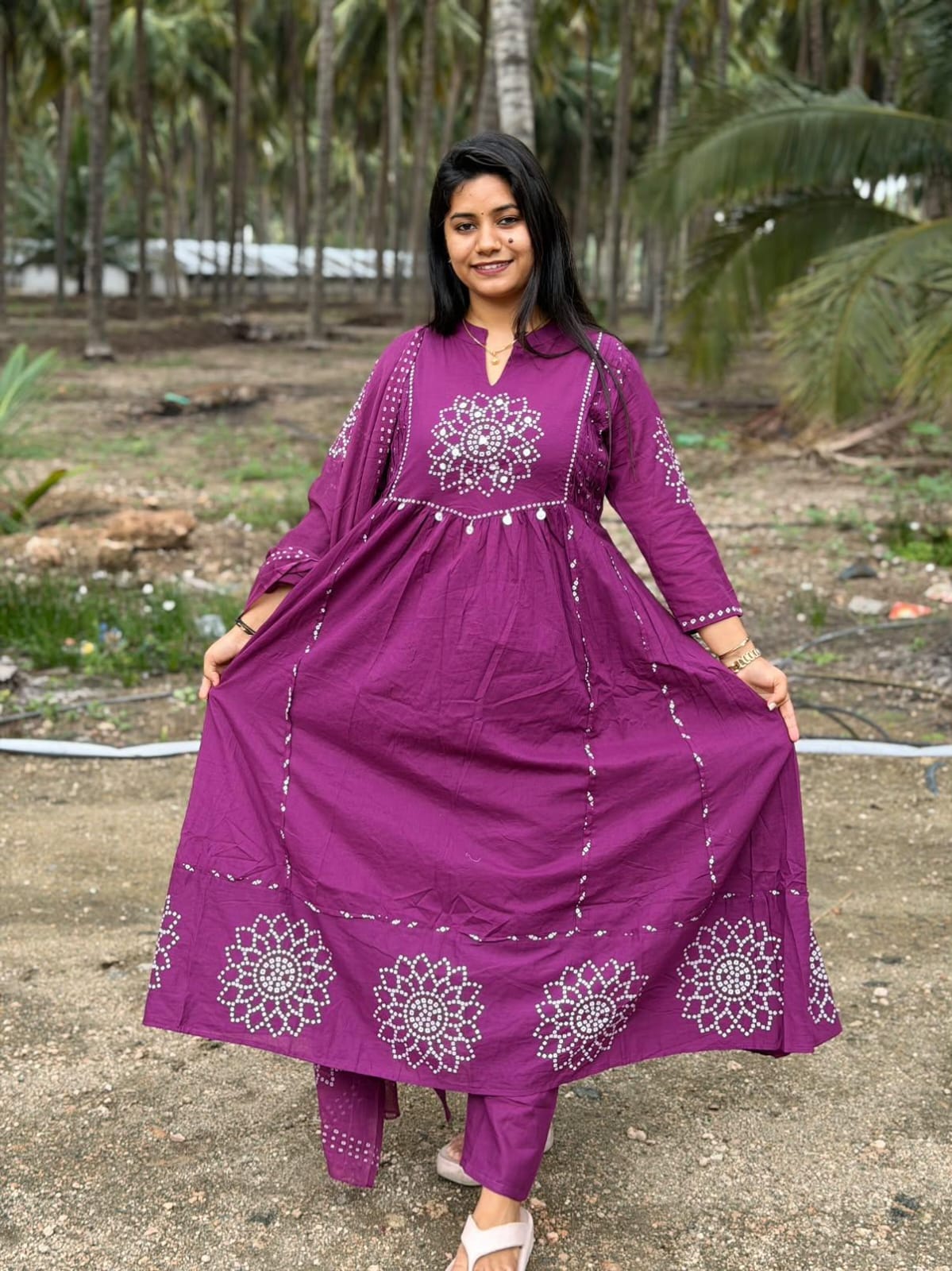 Cotton Floral Anarkali  AS128