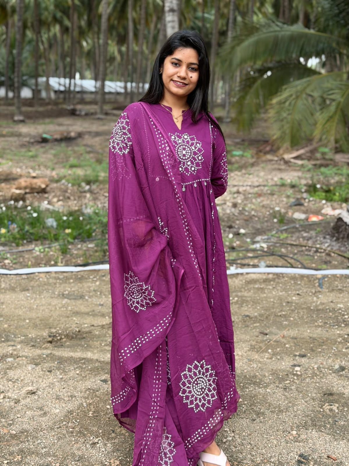 Cotton Floral Anarkali  AS128