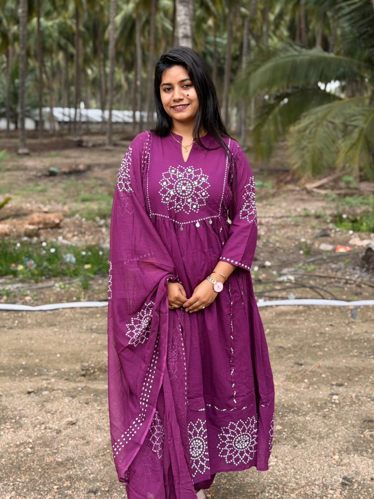 Cotton Floral Anarkali  AS128