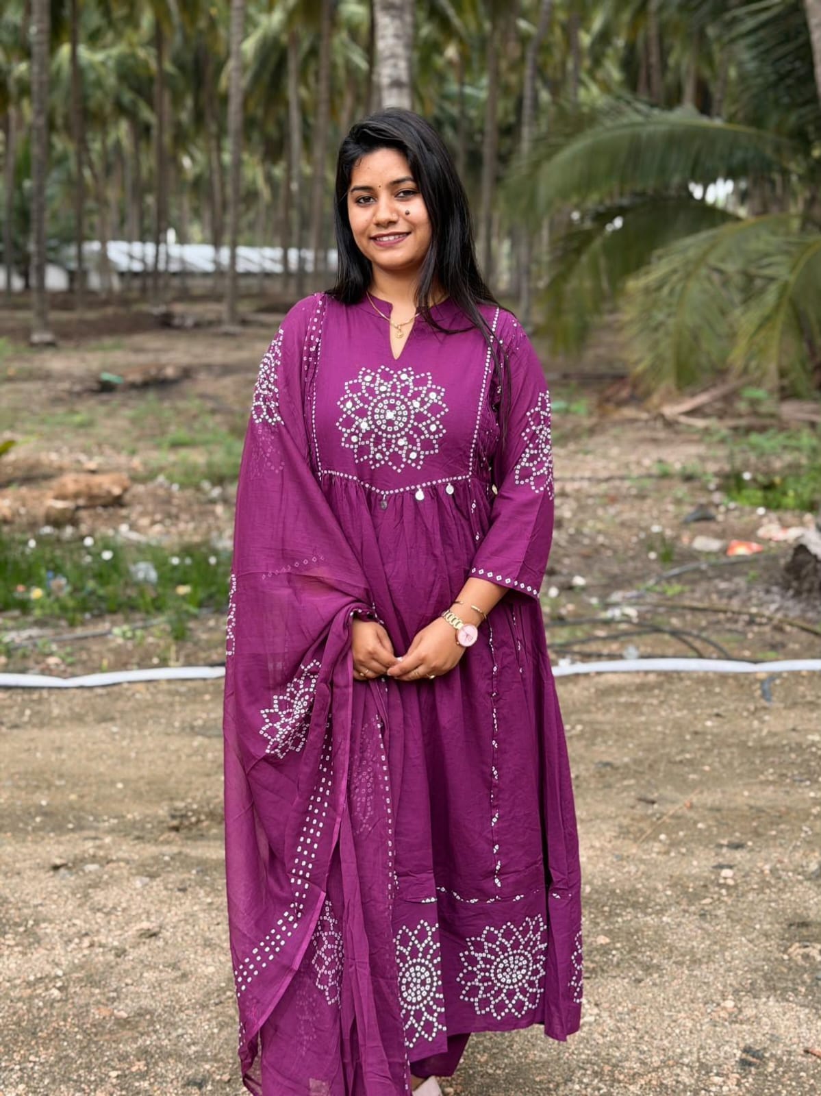 Cotton Floral Anarkali  AS128