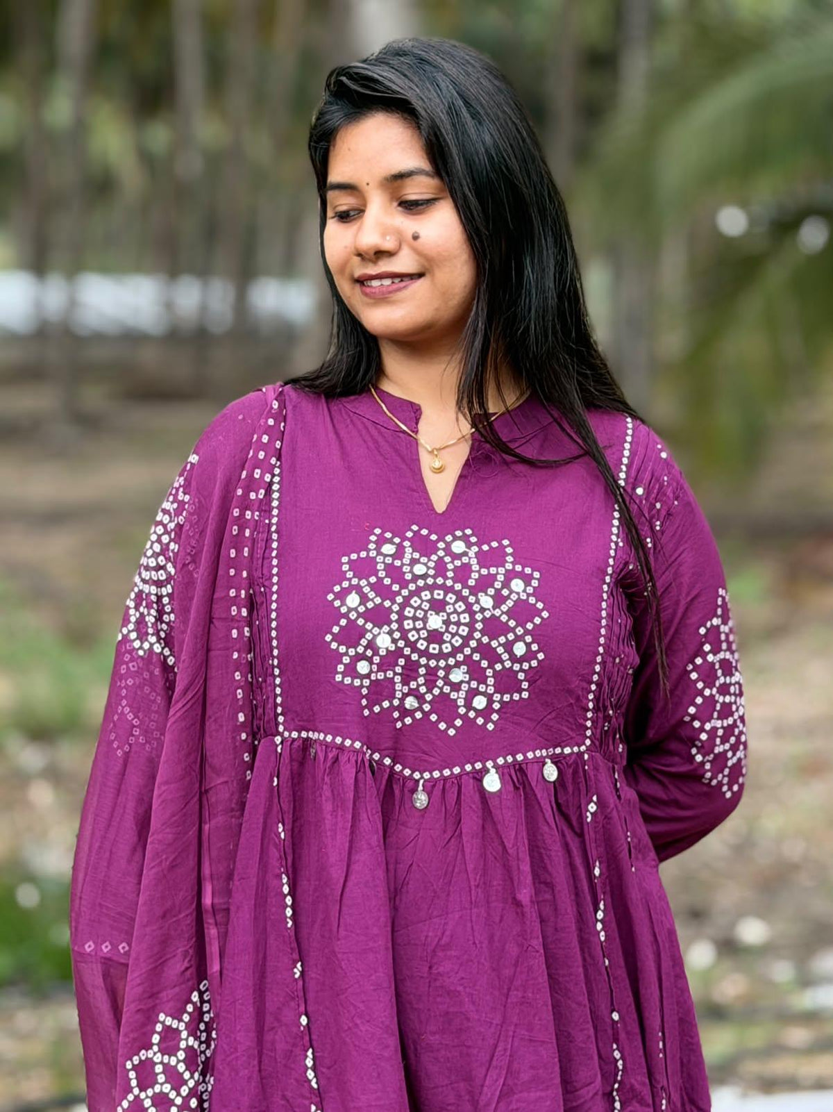 Cotton Floral Anarkali  AS128
