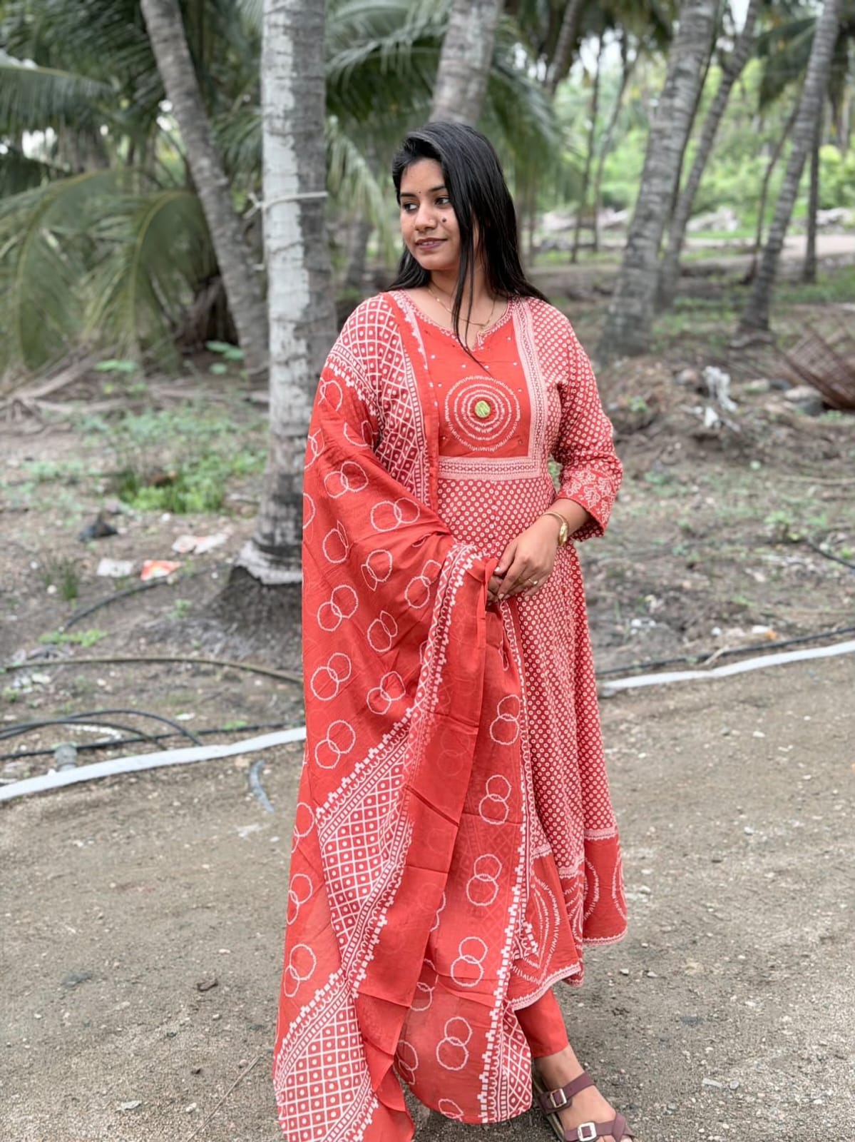 Cotton Floral Anarkali  AS131
