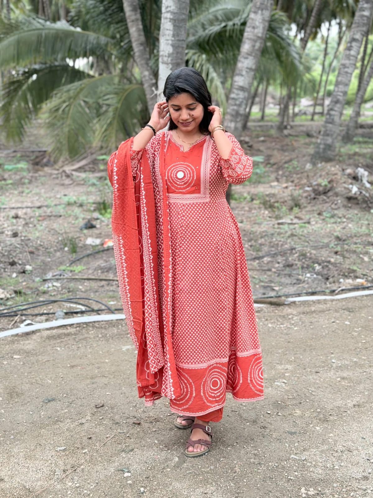 Cotton Floral Anarkali  AS131