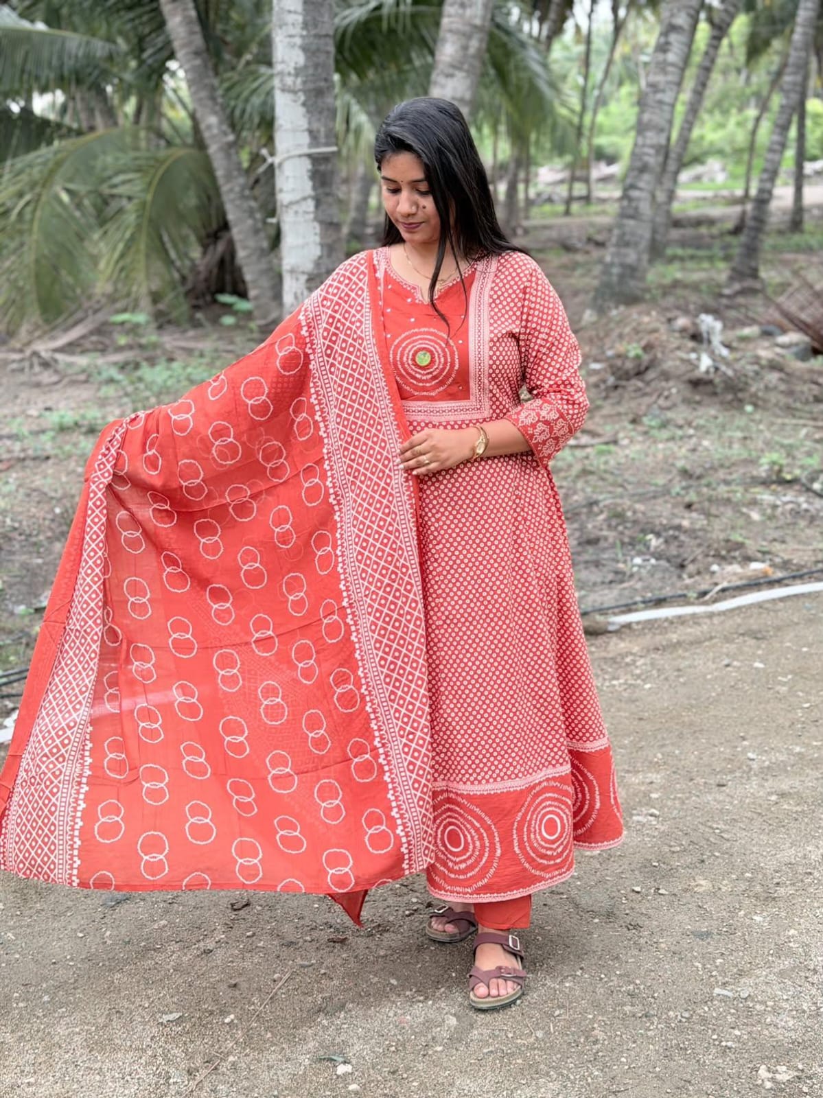 Cotton Floral Anarkali  AS131