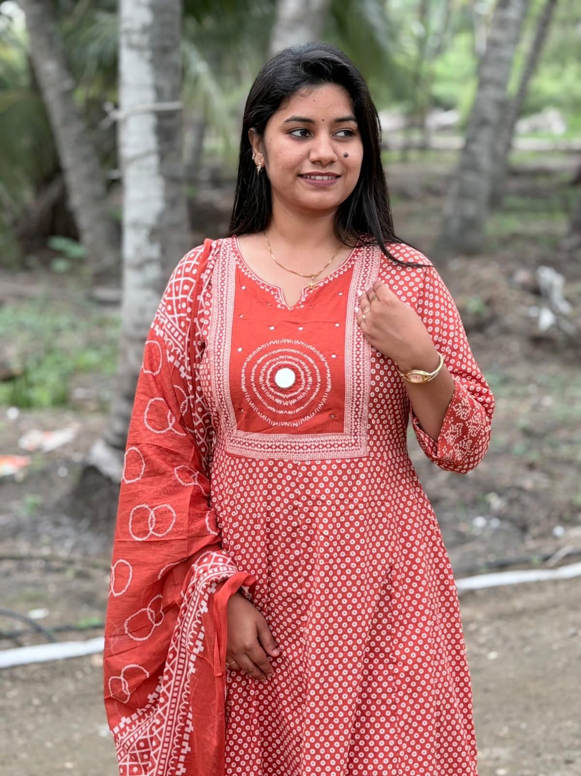 Cotton Floral Anarkali  AS131