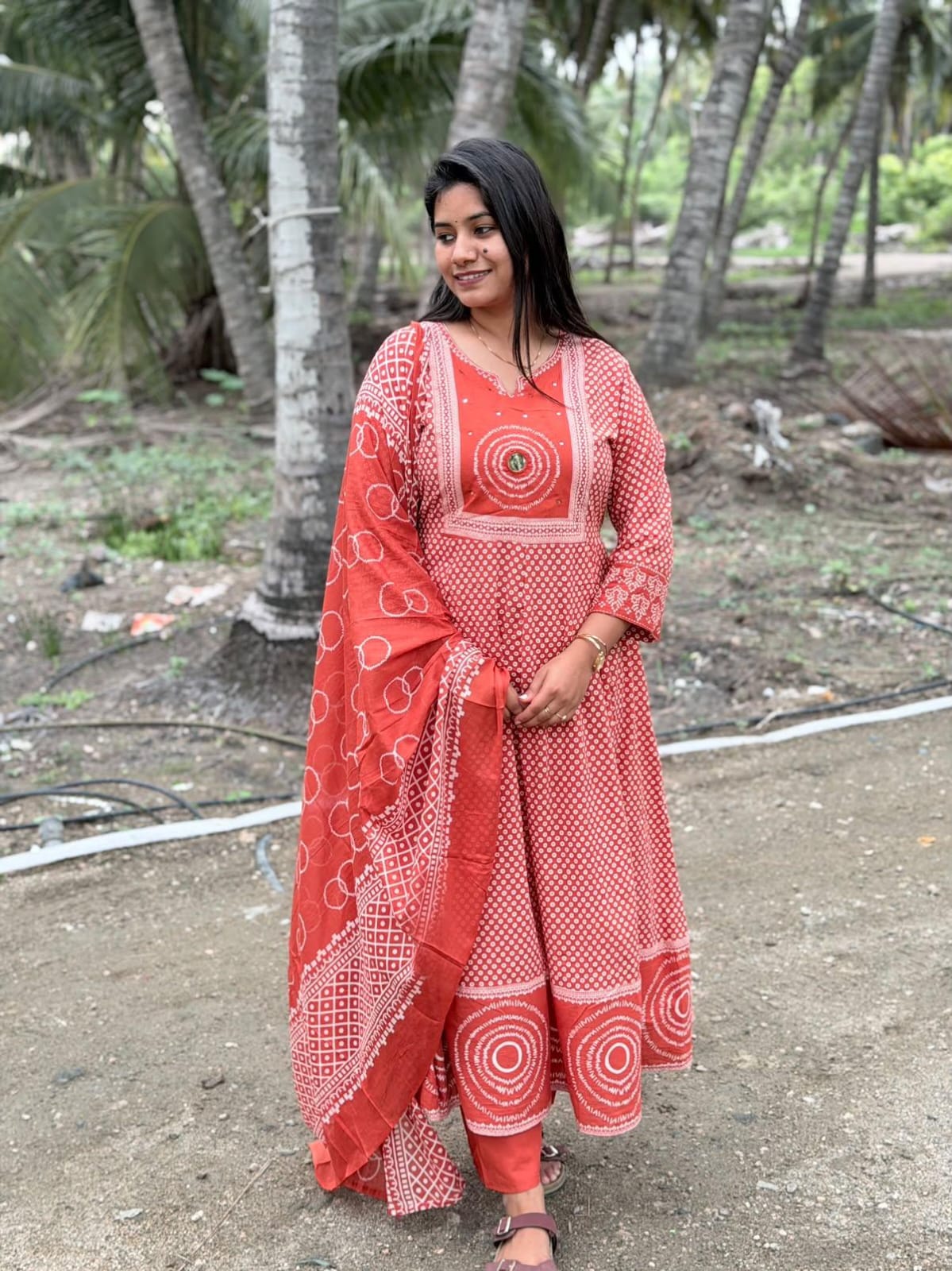 Cotton Floral Anarkali  AS131