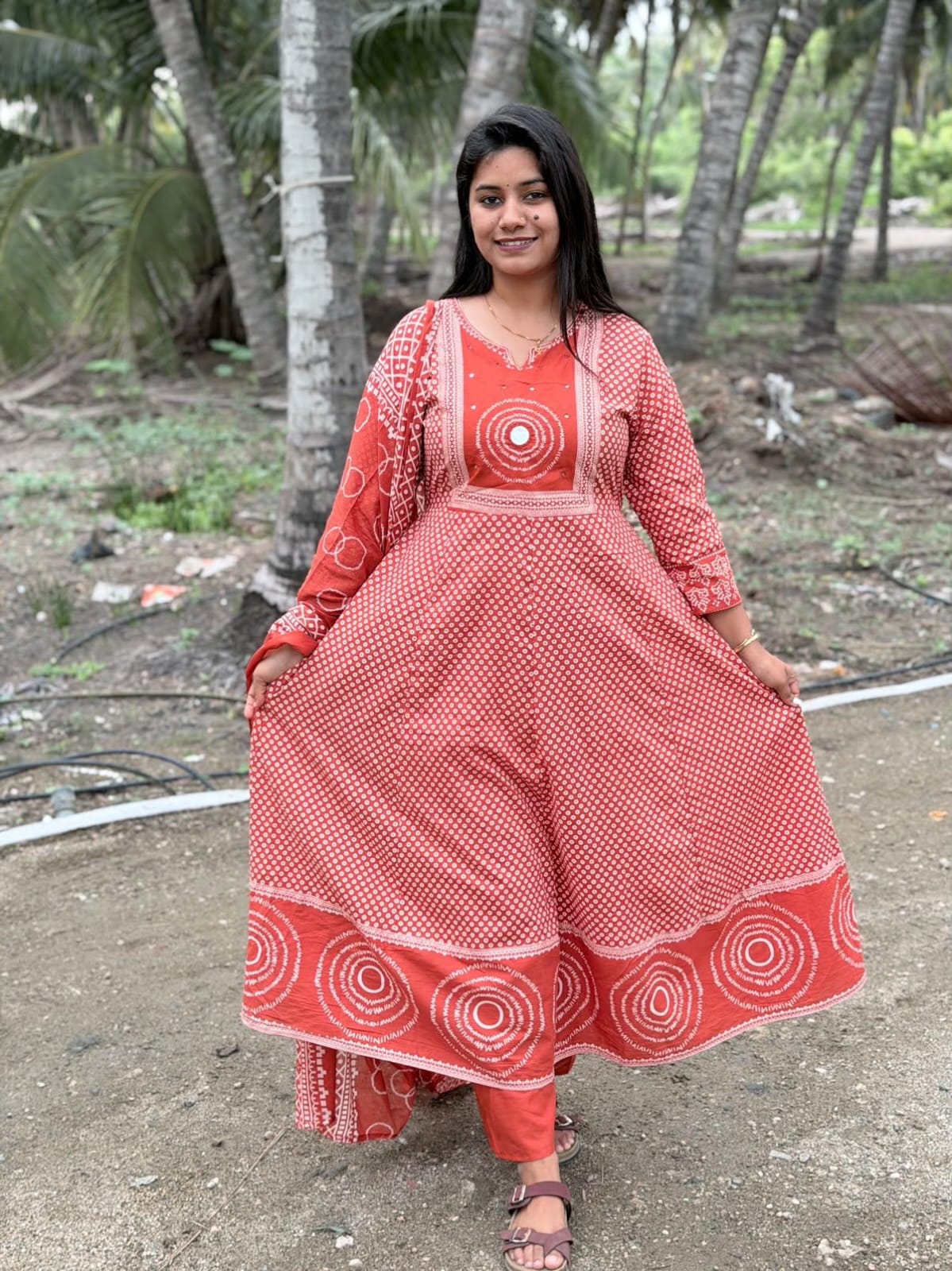 Cotton Floral Anarkali  AS131