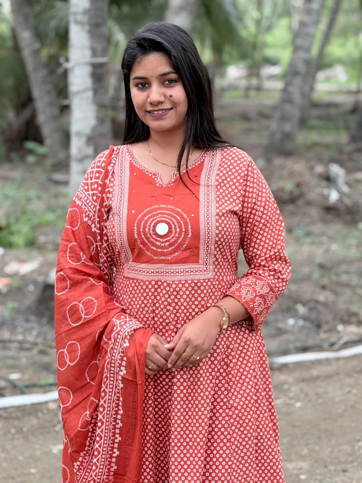 Cotton Floral Anarkali  AS131