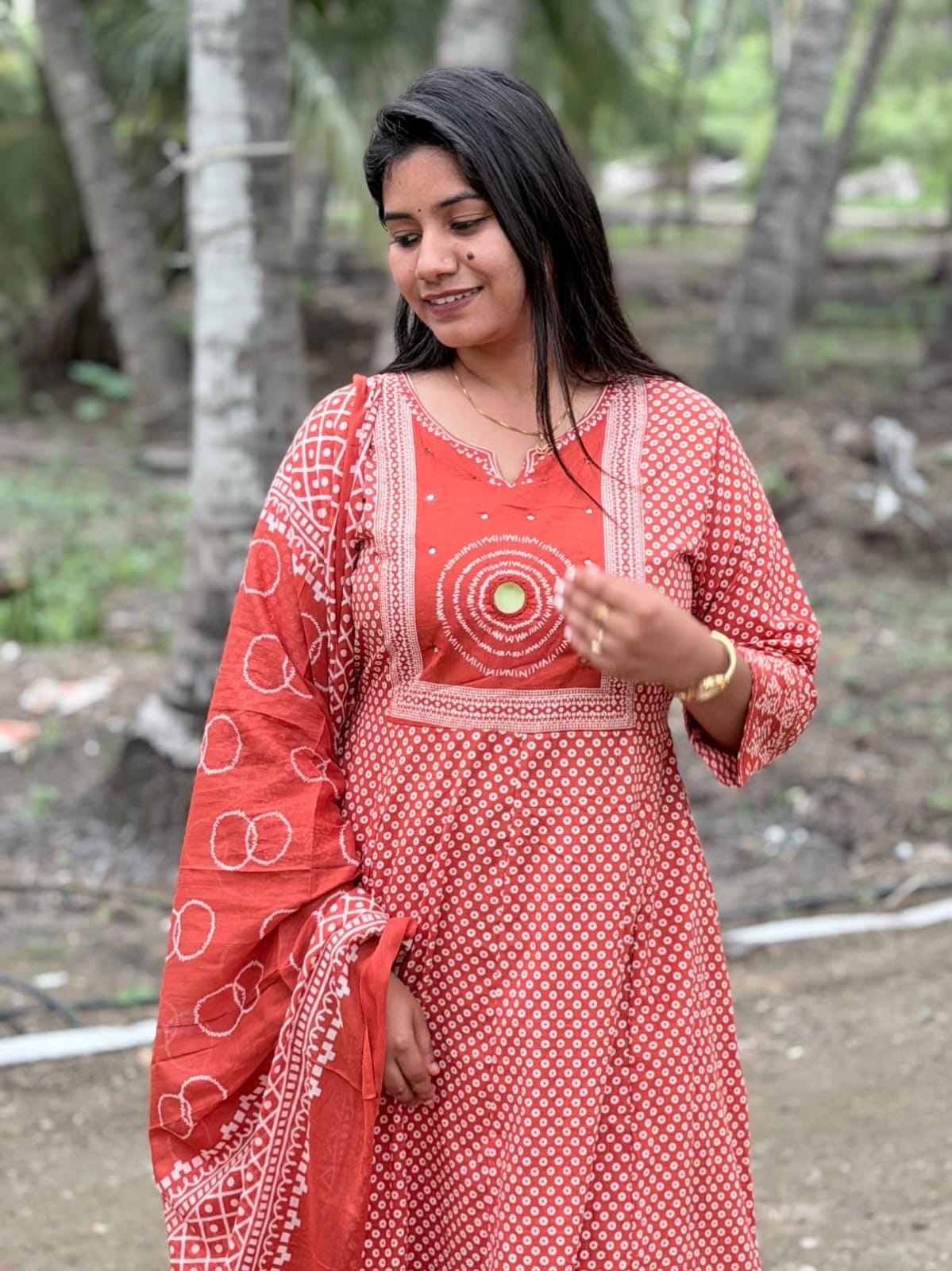 Cotton Floral Anarkali  AS131