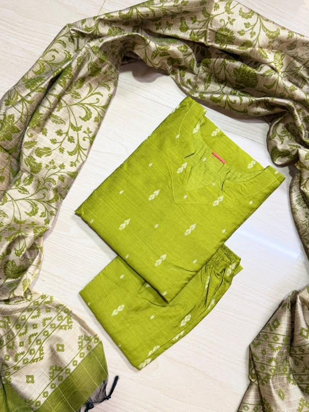 Raw Silk Kurti  Set EW157