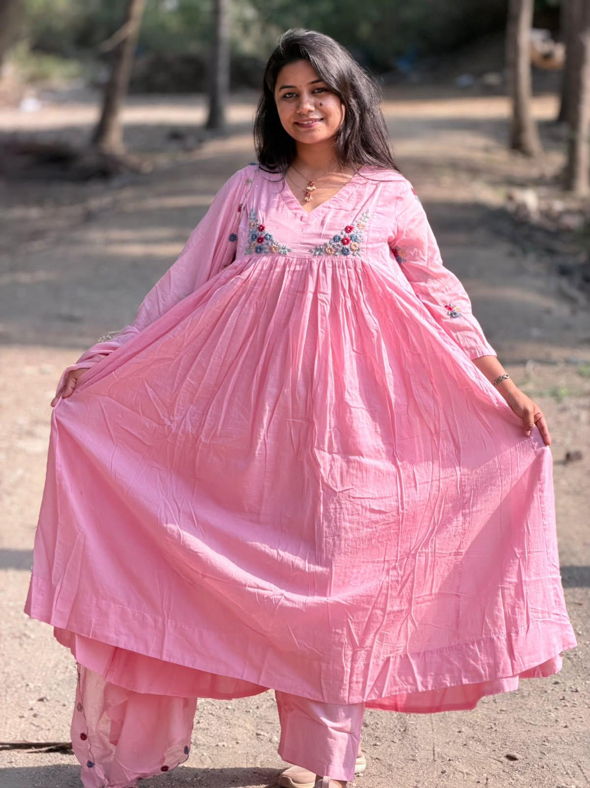 Cotton Floral Anarkali - CA68