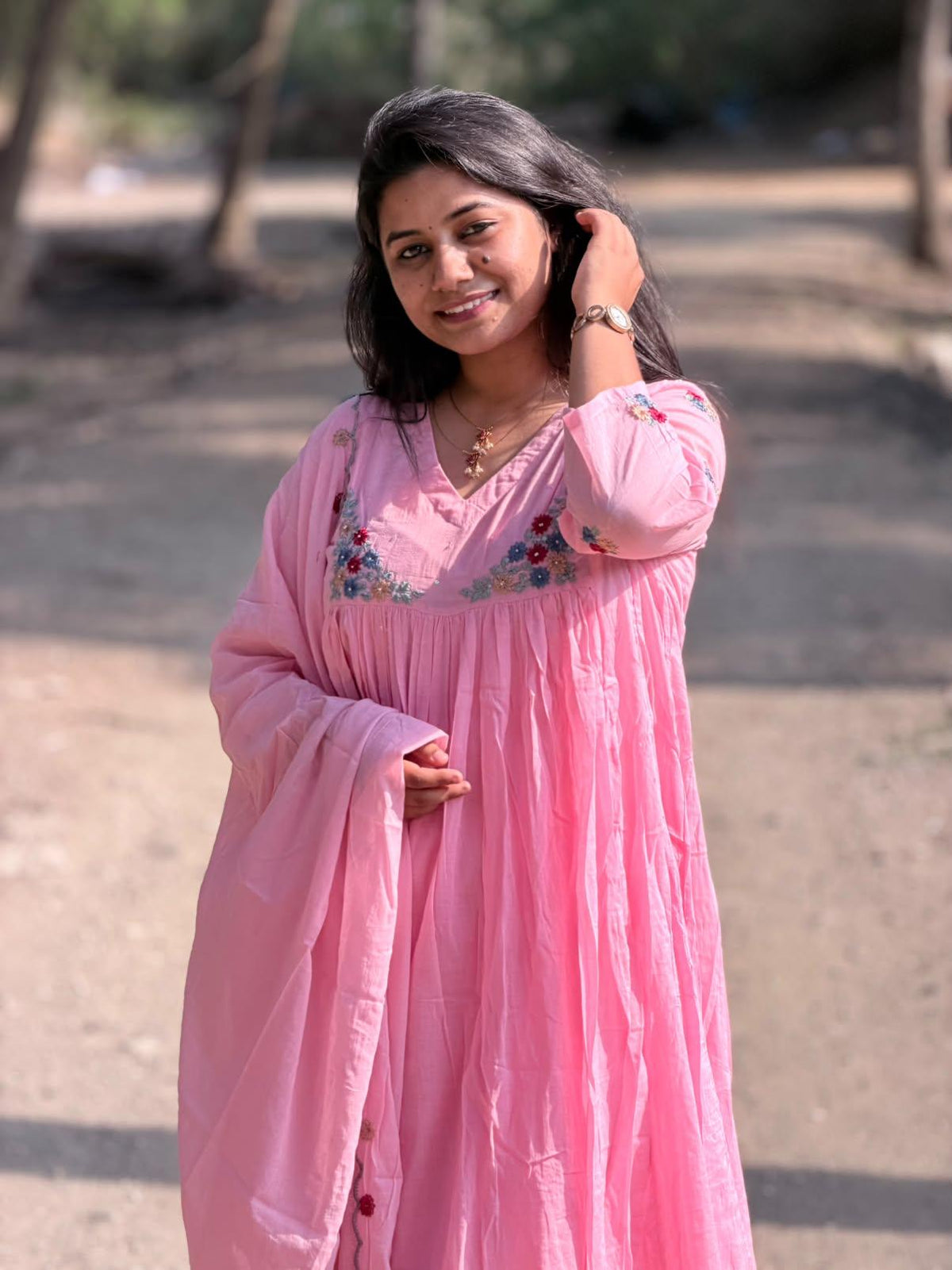 Cotton Floral Anarkali - CA68