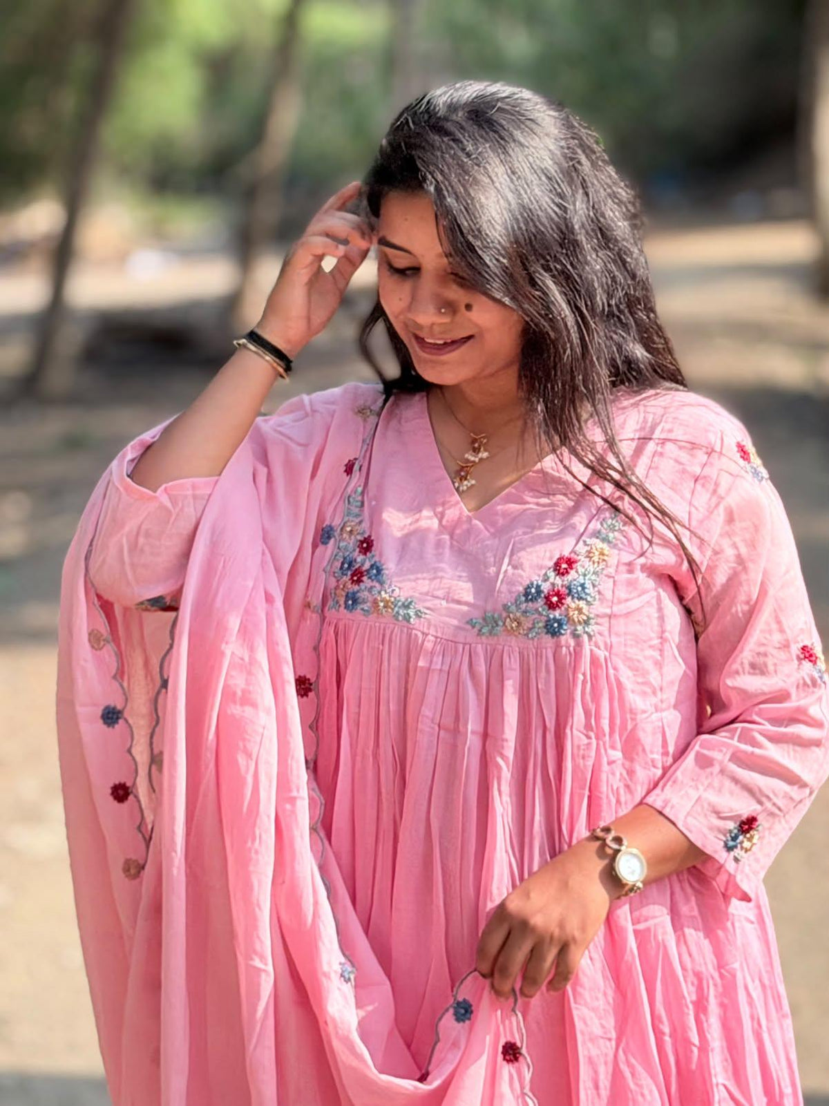 Cotton Floral Anarkali - CA68
