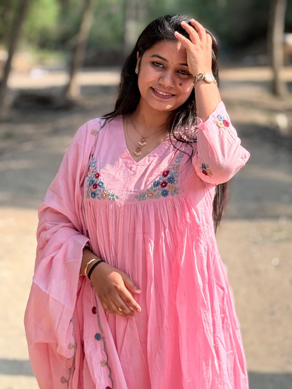Cotton Floral Anarkali - CA68