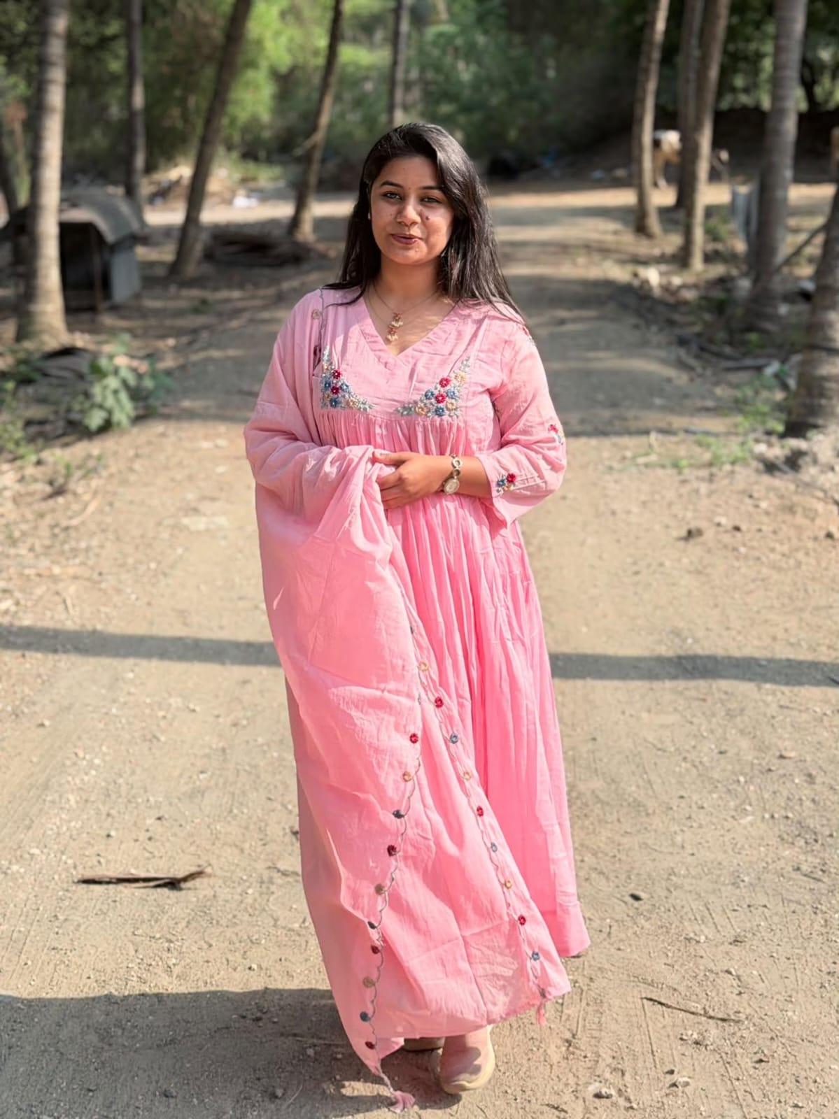 Cotton Floral Anarkali - CA68