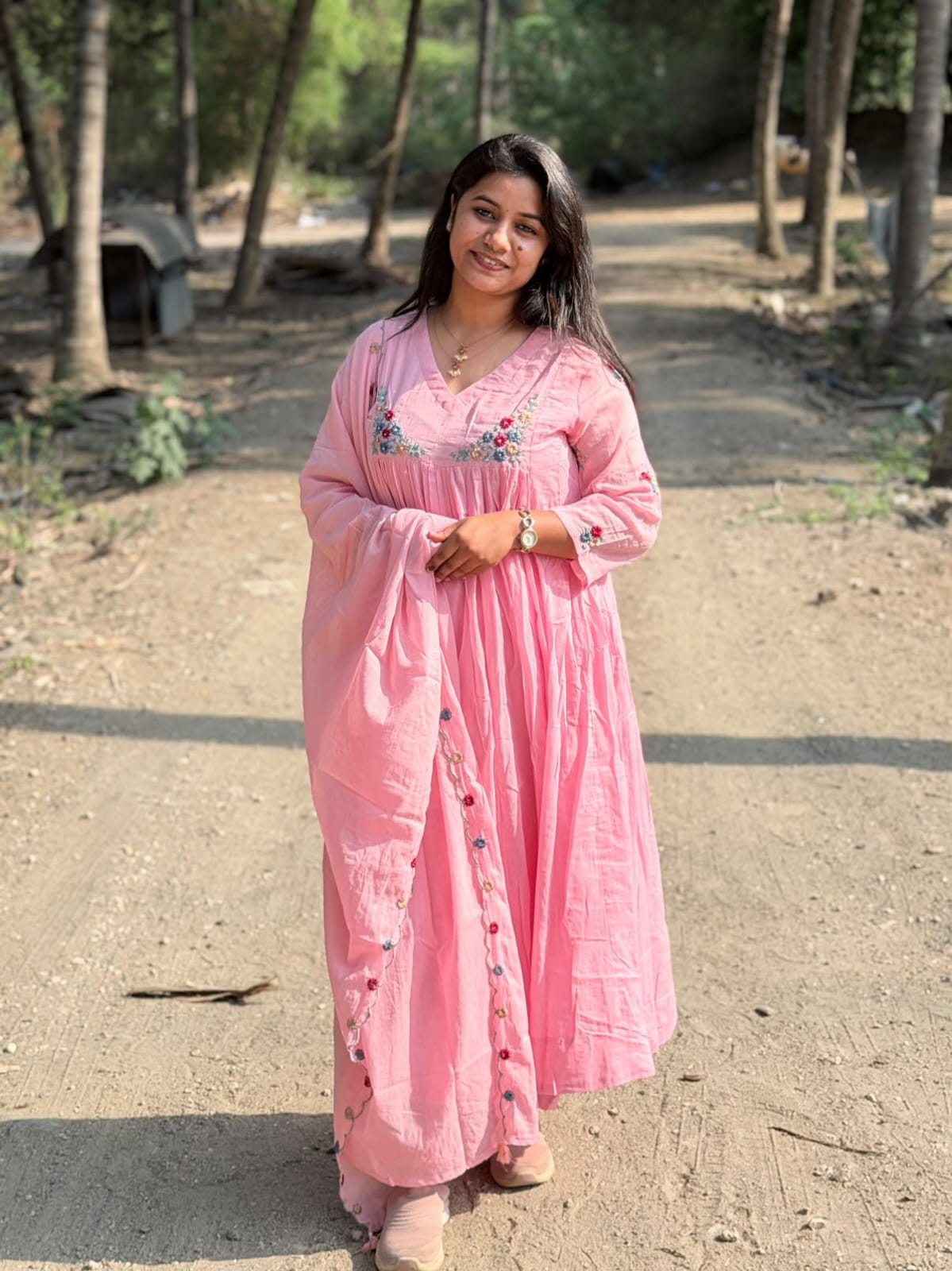 Cotton Floral Anarkali - CA68