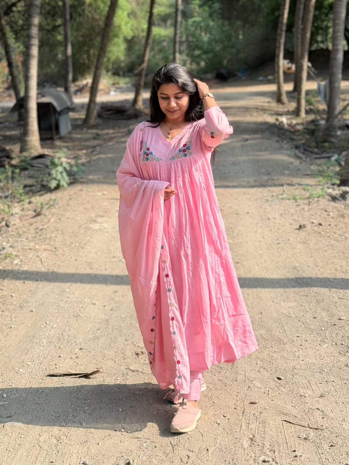 Cotton Floral Anarkali - CA68
