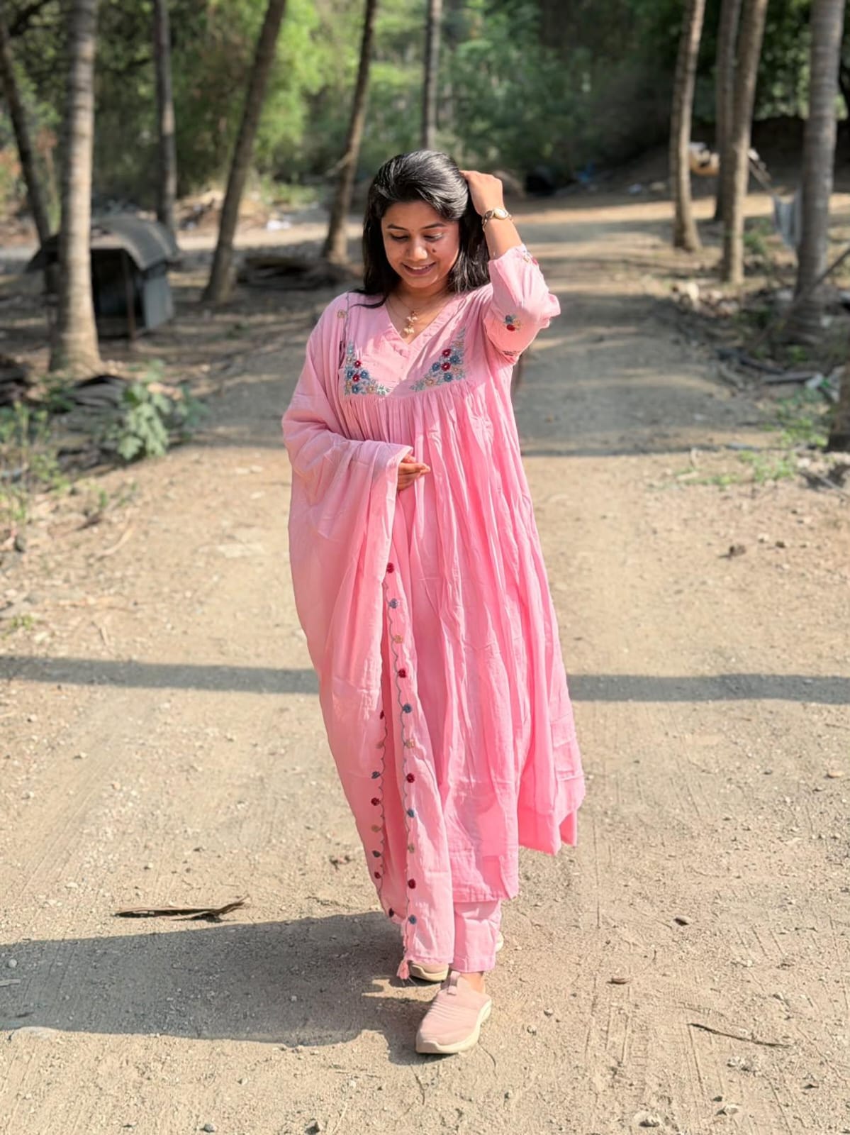 Cotton Floral Anarkali - CA68