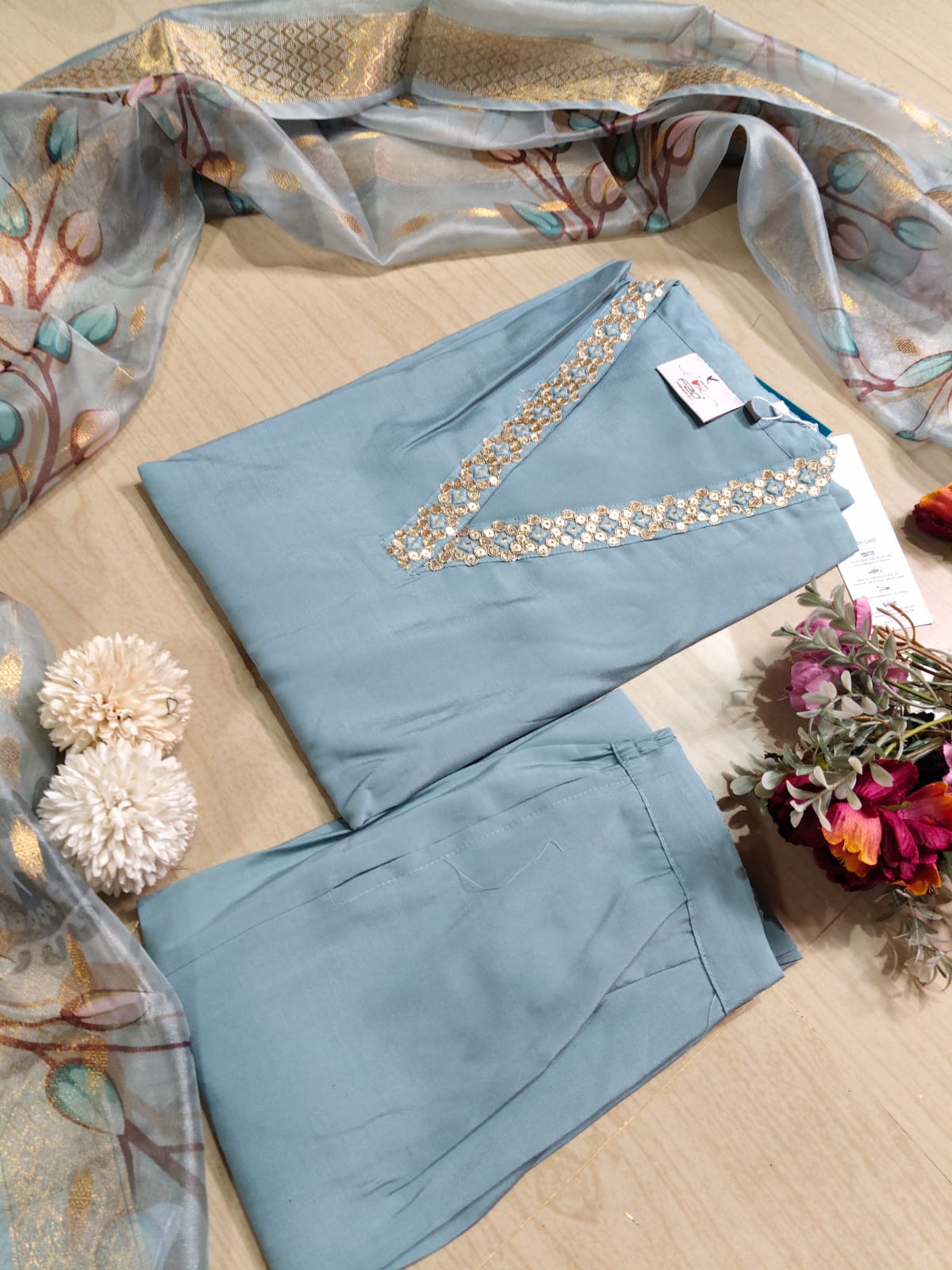 shiny dupatta set SSD04