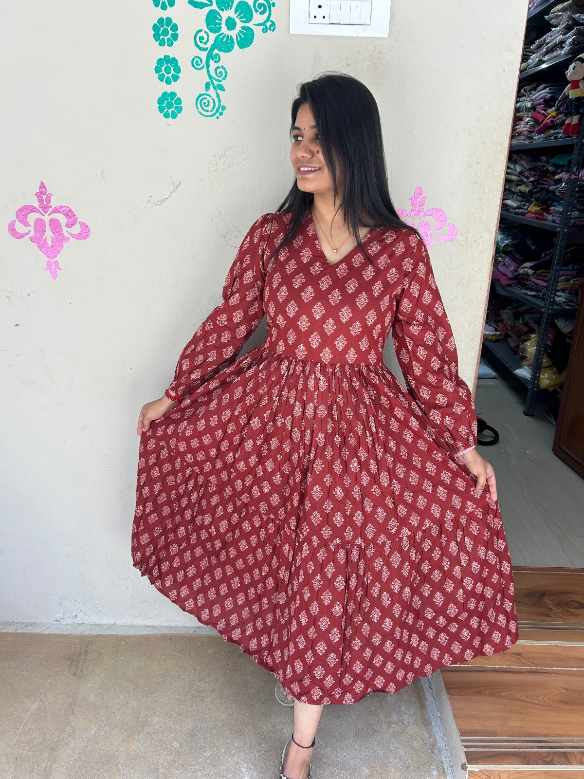 Cotton Floral Frock - CFF41