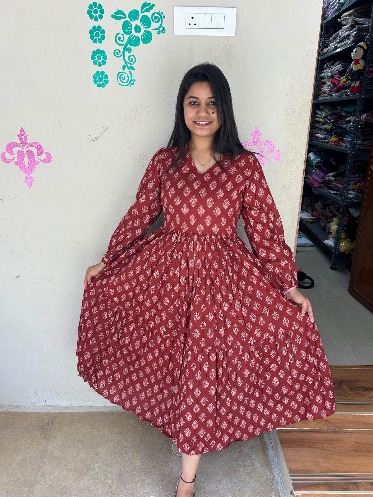 Cotton Floral Frock - CFF41