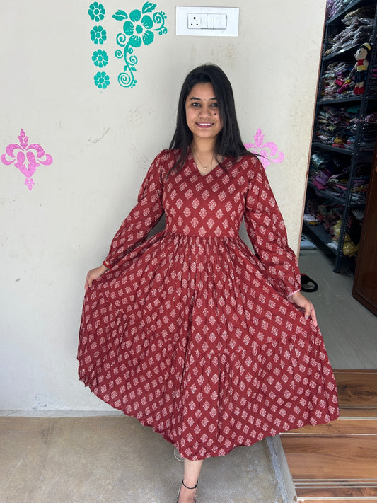 Cotton Floral Frock - CFF41