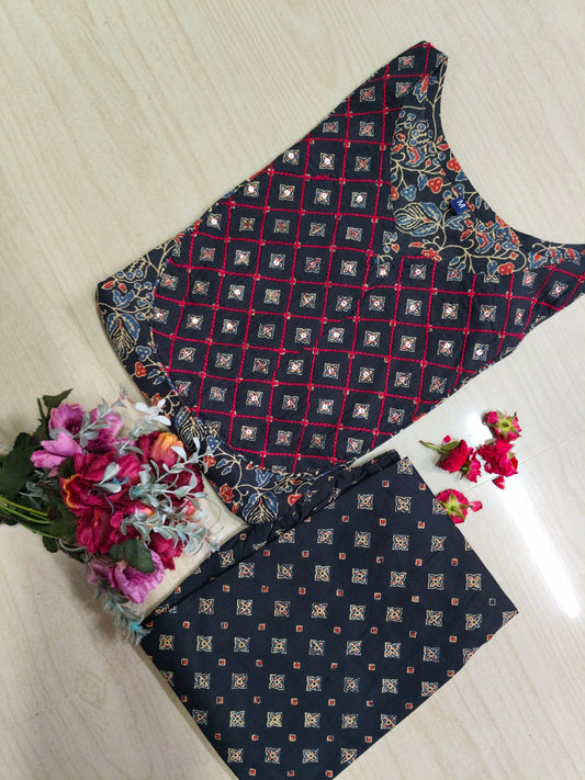 V neck Kurthi with Pant  ALN54