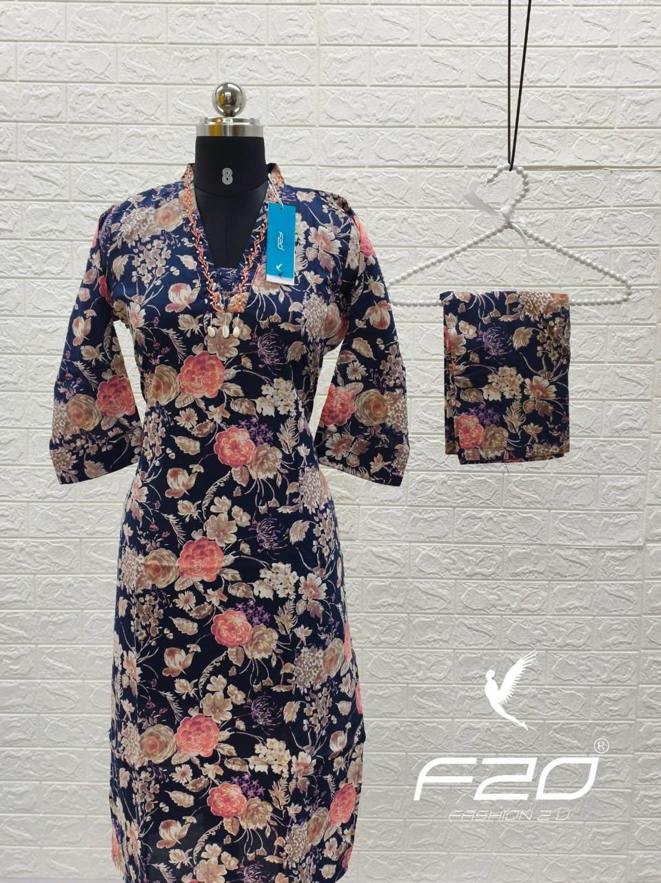 V neck Kurthi with Pant  ALN75