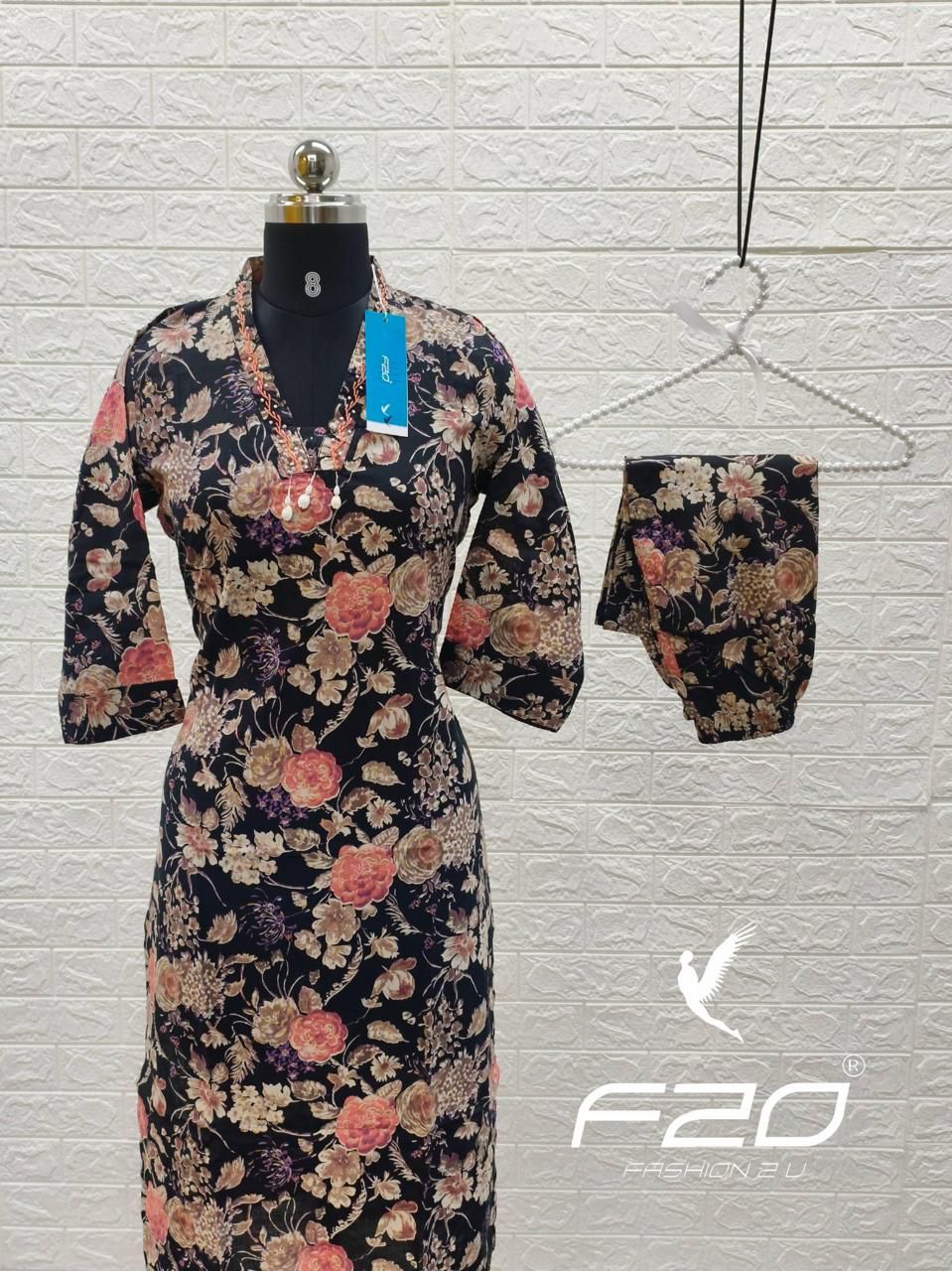 V neck Kurthi with Pant  ALN75
