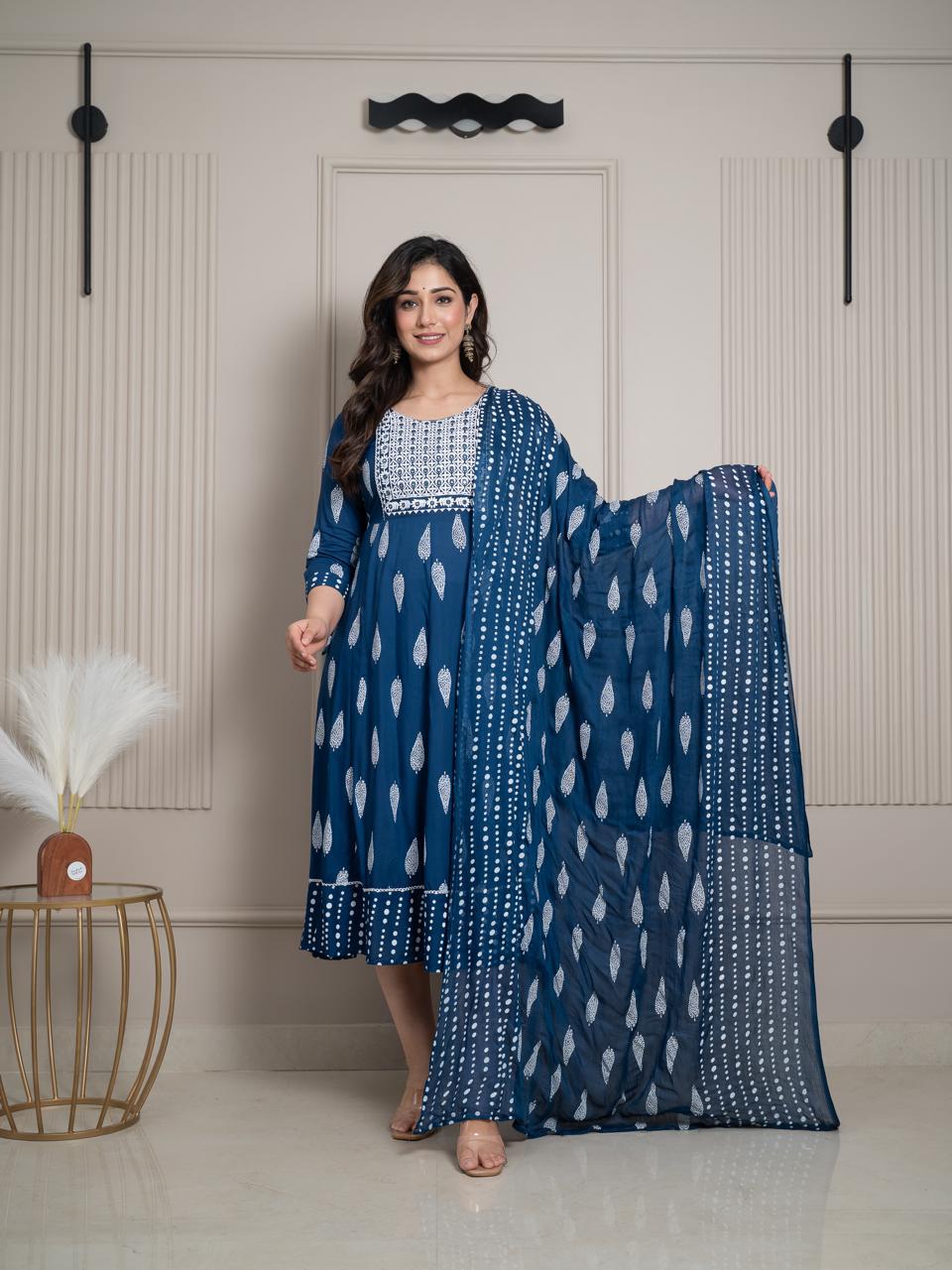 Cotton Floral Anarkali - AS15