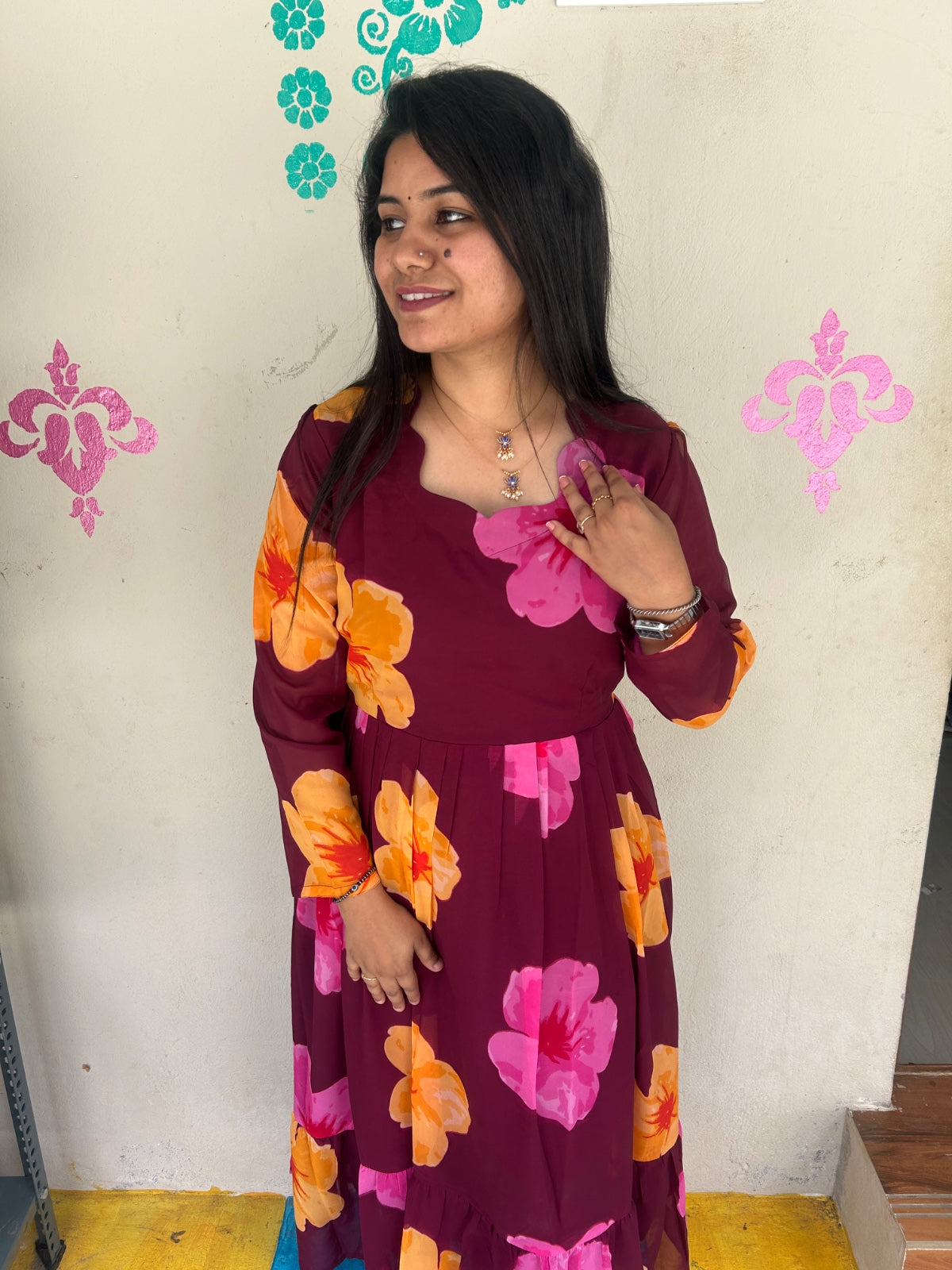 Georgette Floral Frock GFF13