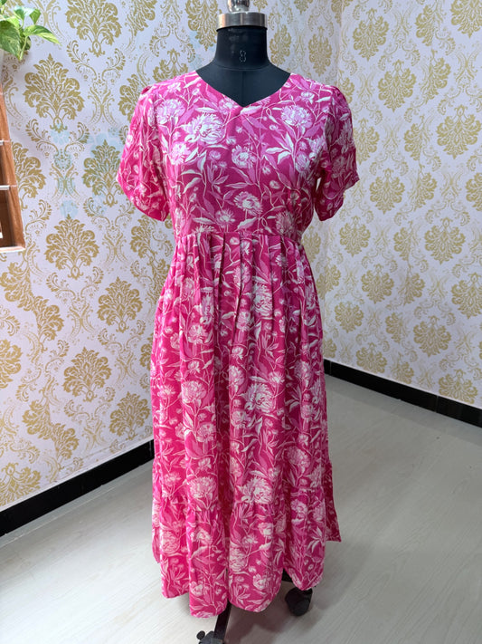 Cotton Floral Frock - CFF109
