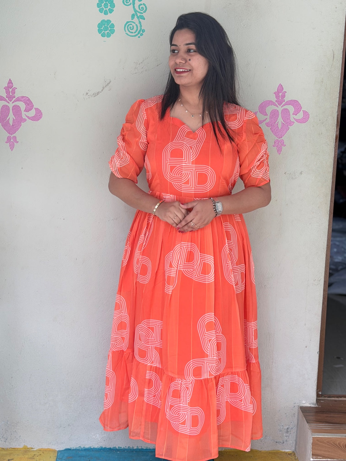Georgette  Floral Frock GFF06